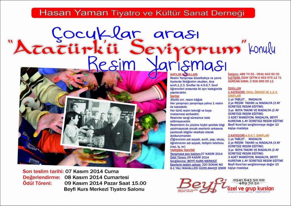 Beyfi Kurs Merkezi ‘Atatürk’ü Seviyoruz” konulu resim yarışması düzenliyor