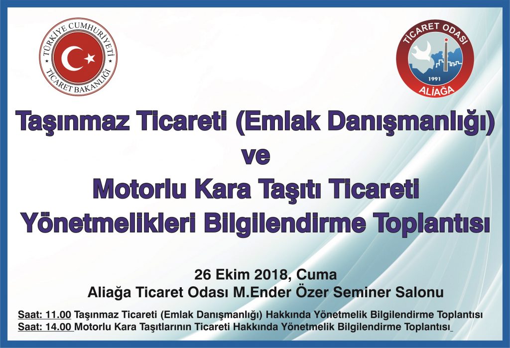 ALTO’DATAŞINMAZ TİCARETİ (EMLAK DANIŞMANLIĞI)VEİKİNCİ EL MOTORLU KARA TAŞITLARININ TİCARETİ YÖNETMELİKLERİ BİLGİLENDİRME TOPLANTISI DÜZENLENECEK