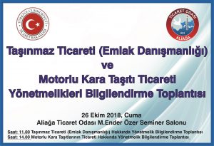 ALTO’DATAŞINMAZ TİCARETİ (EMLAK DANIŞMANLIĞI)VEİKİNCİ EL MOTORLU KARA TAŞITLARININ TİCARETİ YÖNETMELİKLERİ BİLGİLENDİRME TOPLANTISI DÜZENLENECEK