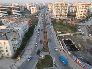 Çiğli Tramvay hattı çalışmaları nedeniyle trafik akışında değişiklik