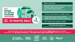EMLAK VE ÇEVRE TEMİZLİK VERGİLERİNDE SON ÖDEME 31 MAYIS